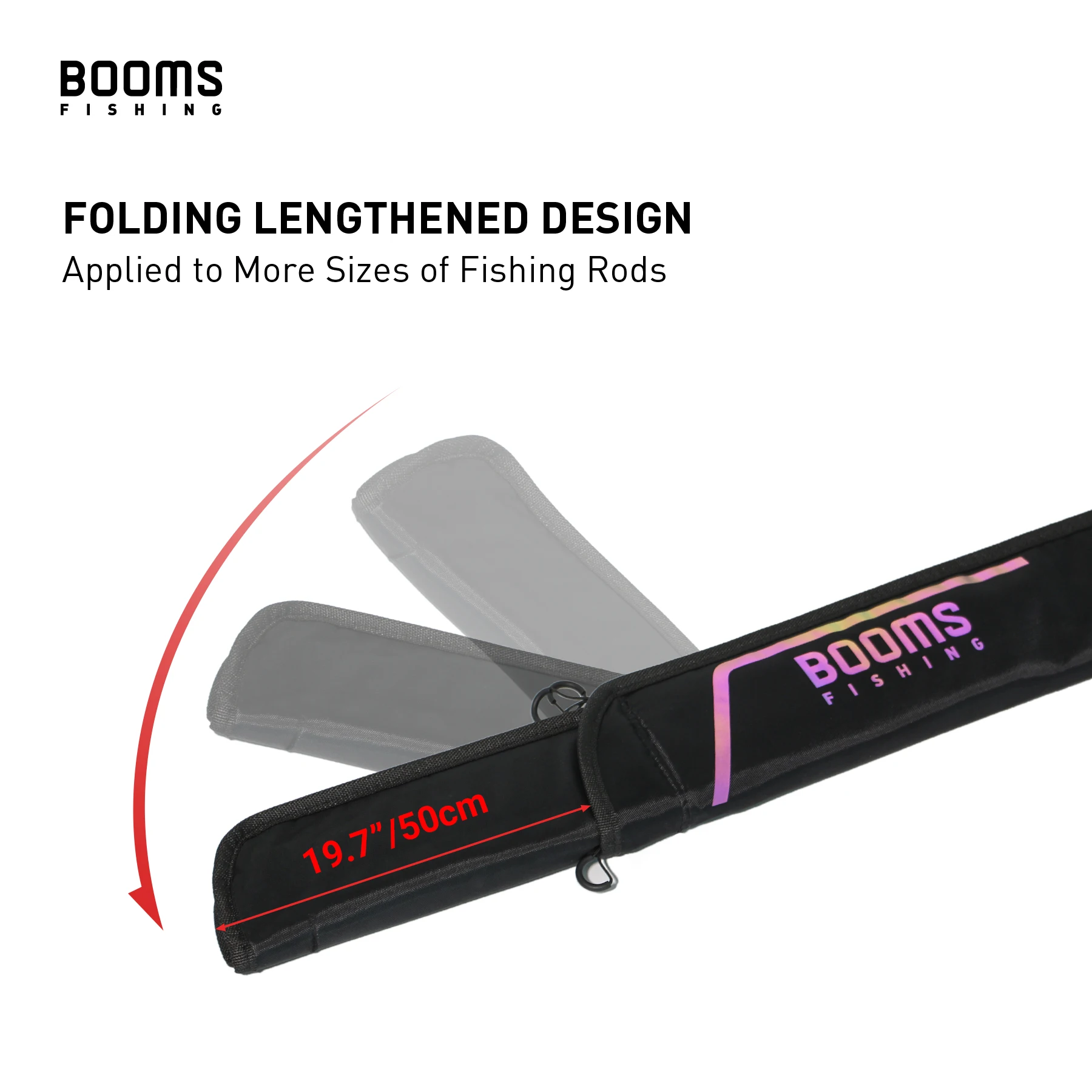 Booms Fishing 195cm Large Waterproof Nylon Fishing Rod Case Portable Folded Fishing Pole Case Extended Design Fishing Rod Bag