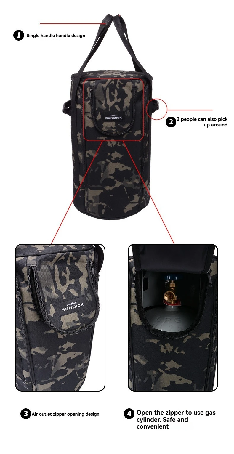 Outdoor camping, picnic, 5kg gas cylinder storage bag, large capacity, thick gas cylinder protection bag