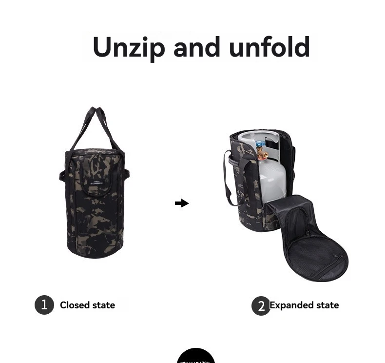 Outdoor camping, picnic, 5kg gas cylinder storage bag, large capacity, thick gas cylinder protection bag
