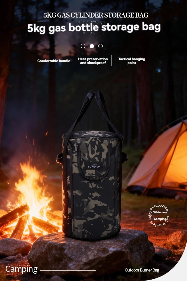 Outdoor camping, picnic, 5kg gas cylinder storage bag, large capacity, thick gas cylinder protection bag