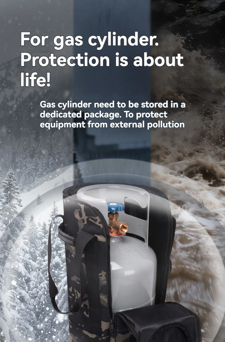 Outdoor camping, picnic, 5kg gas cylinder storage bag, large capacity, thick gas cylinder protection bag
