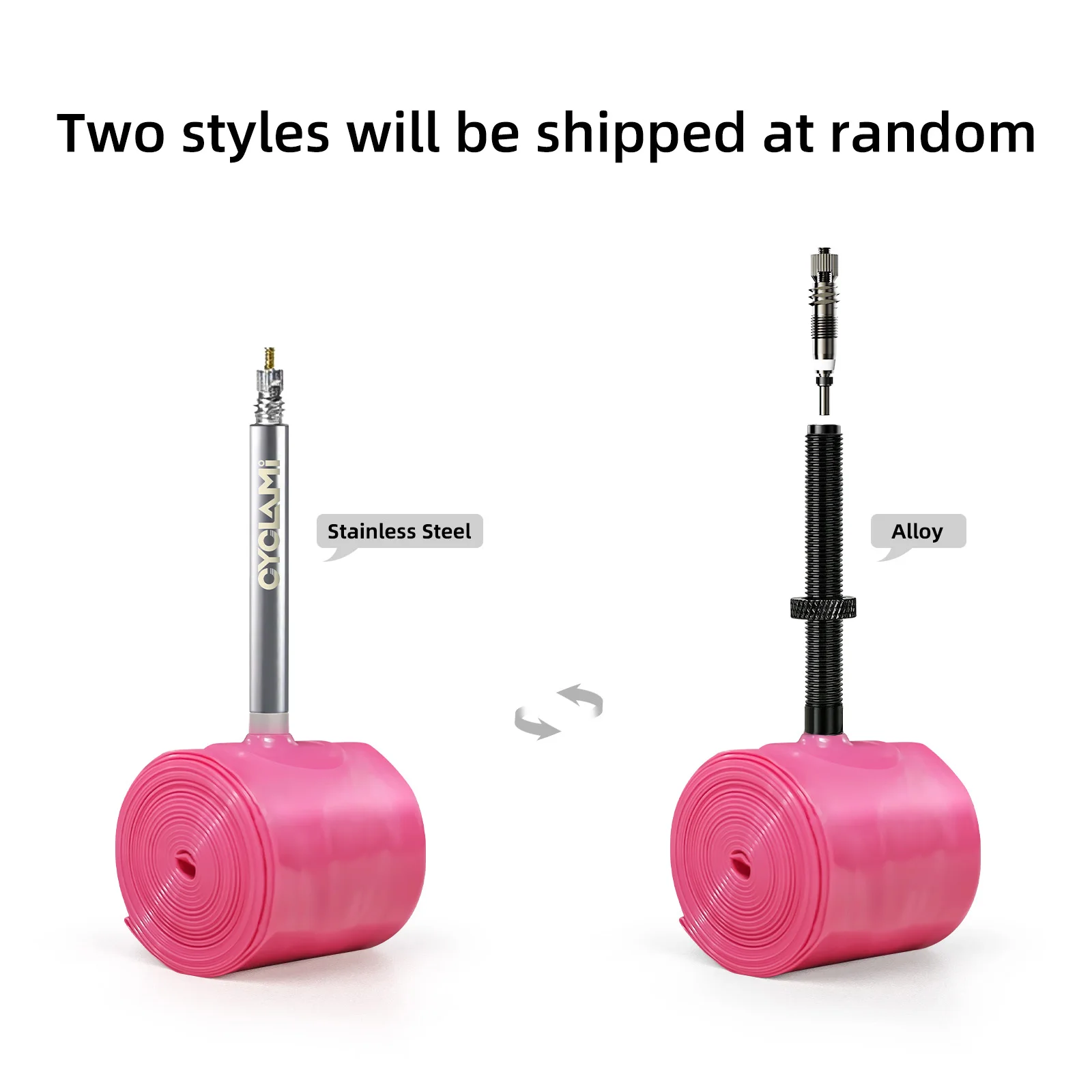 10 Pcs CYCLAMI Bike Inner Tube Stainless Steel Valve French Presta Pink TPU For Road Bicycle Tire 700C 700 X 18 23 25 28 30 32 C