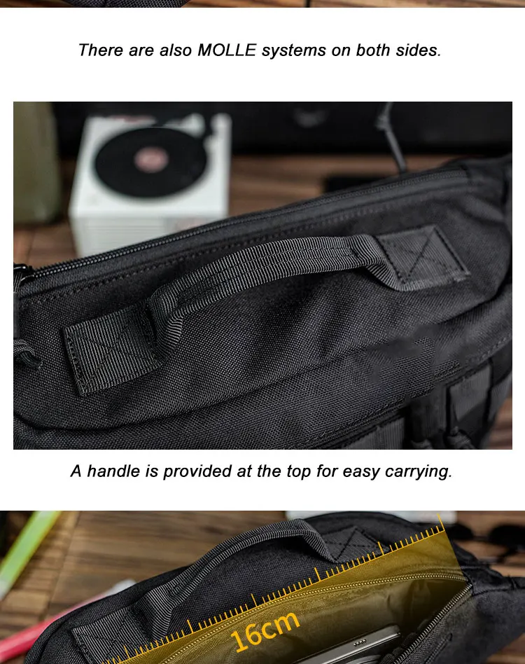 Tactical Crossbody Bag Outdoor Sport Cycling Large-capacity Waist Bag Waterproof Chest Pack Multi functional MOLLE Tool Bag