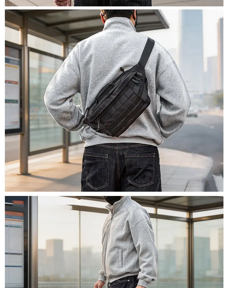 Tactical Crossbody Bag Outdoor Sport Cycling Large-capacity Waist Bag Waterproof Chest Pack Multi functional MOLLE Tool Bag