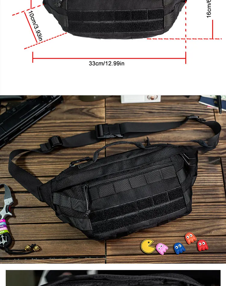 Tactical Crossbody Bag Outdoor Sport Cycling Large-capacity Waist Bag Waterproof Chest Pack Multi functional MOLLE Tool Bag