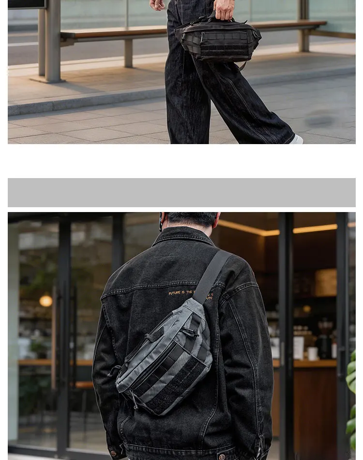 Tactical Crossbody Bag Outdoor Sport Cycling Large-capacity Waist Bag Waterproof Chest Pack Multi functional MOLLE Tool Bag