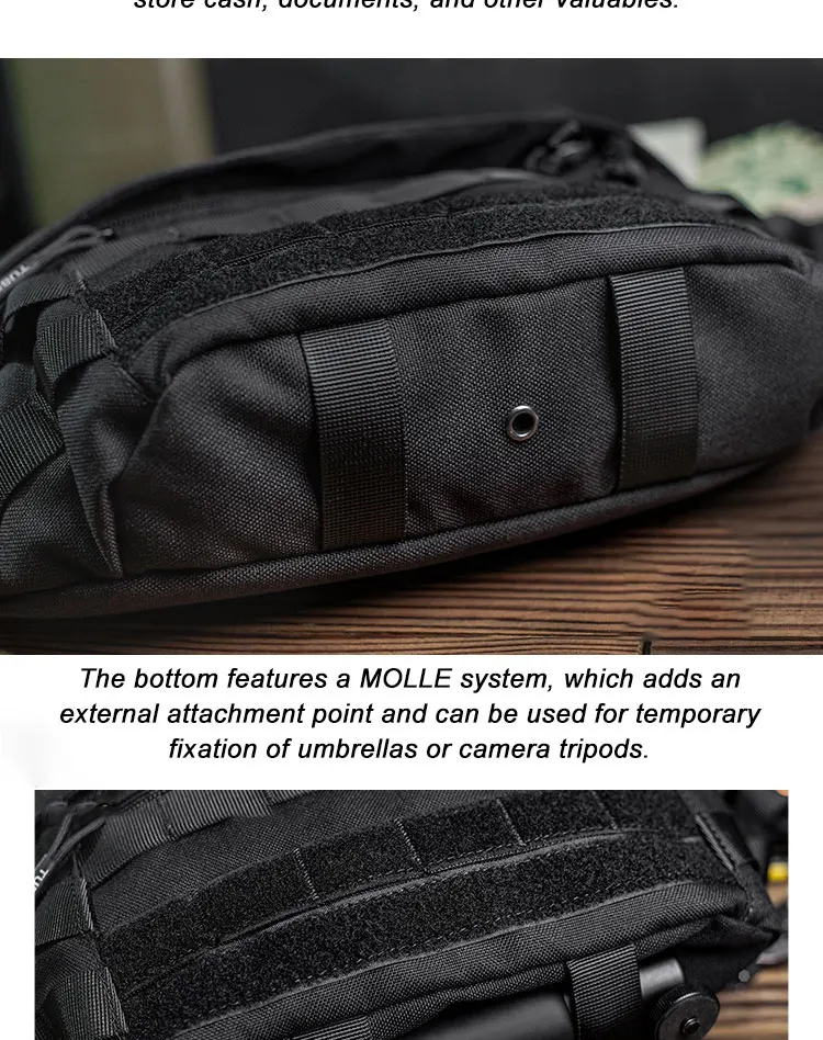 Tactical Crossbody Bag Outdoor Sport Cycling Large-capacity Waist Bag Waterproof Chest Pack Multi functional MOLLE Tool Bag