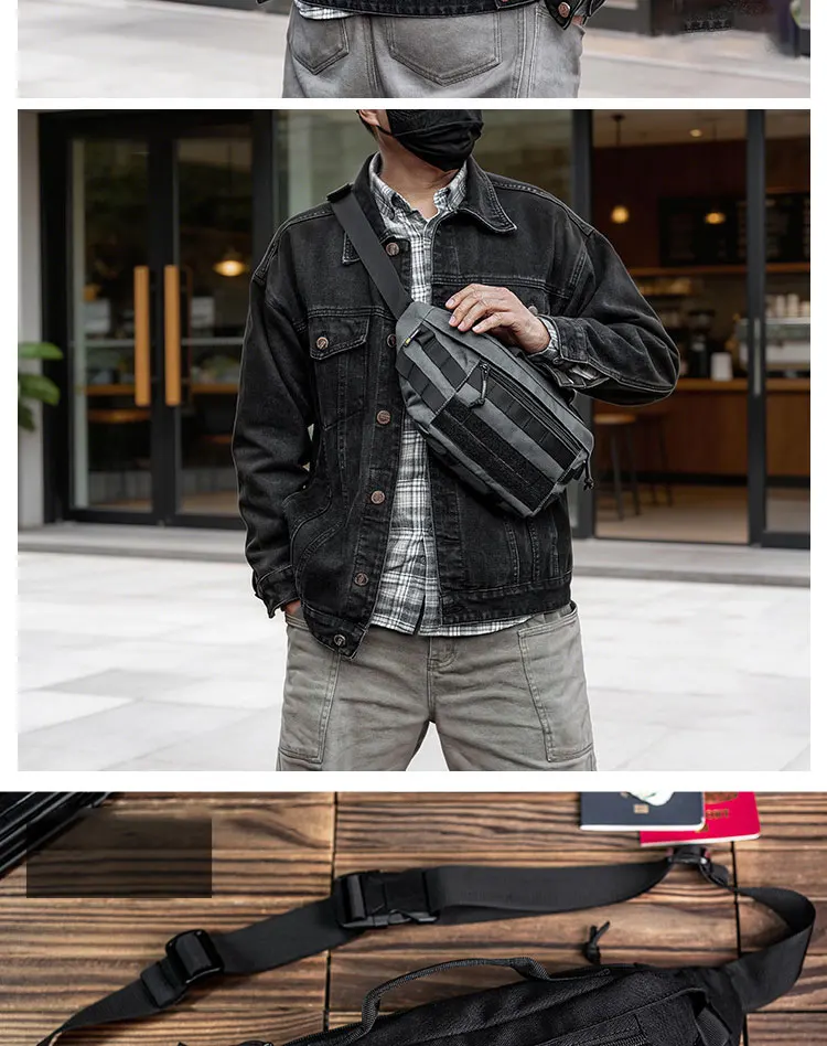 Tactical Crossbody Bag Outdoor Sport Cycling Large-capacity Waist Bag Waterproof Chest Pack Multi functional MOLLE Tool Bag