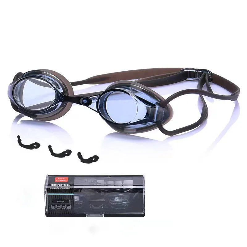 Competitive Swim Goggles with Mirrored Coating Anti-Fog UV Protection, Adjustable Waterproof Swimming Eyewear for Adults & Kids
