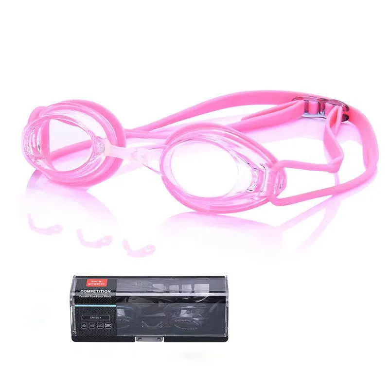 Competitive Swim Goggles with Mirrored Coating Anti-Fog UV Protection, Adjustable Waterproof Swimming Eyewear for Adults & Kids