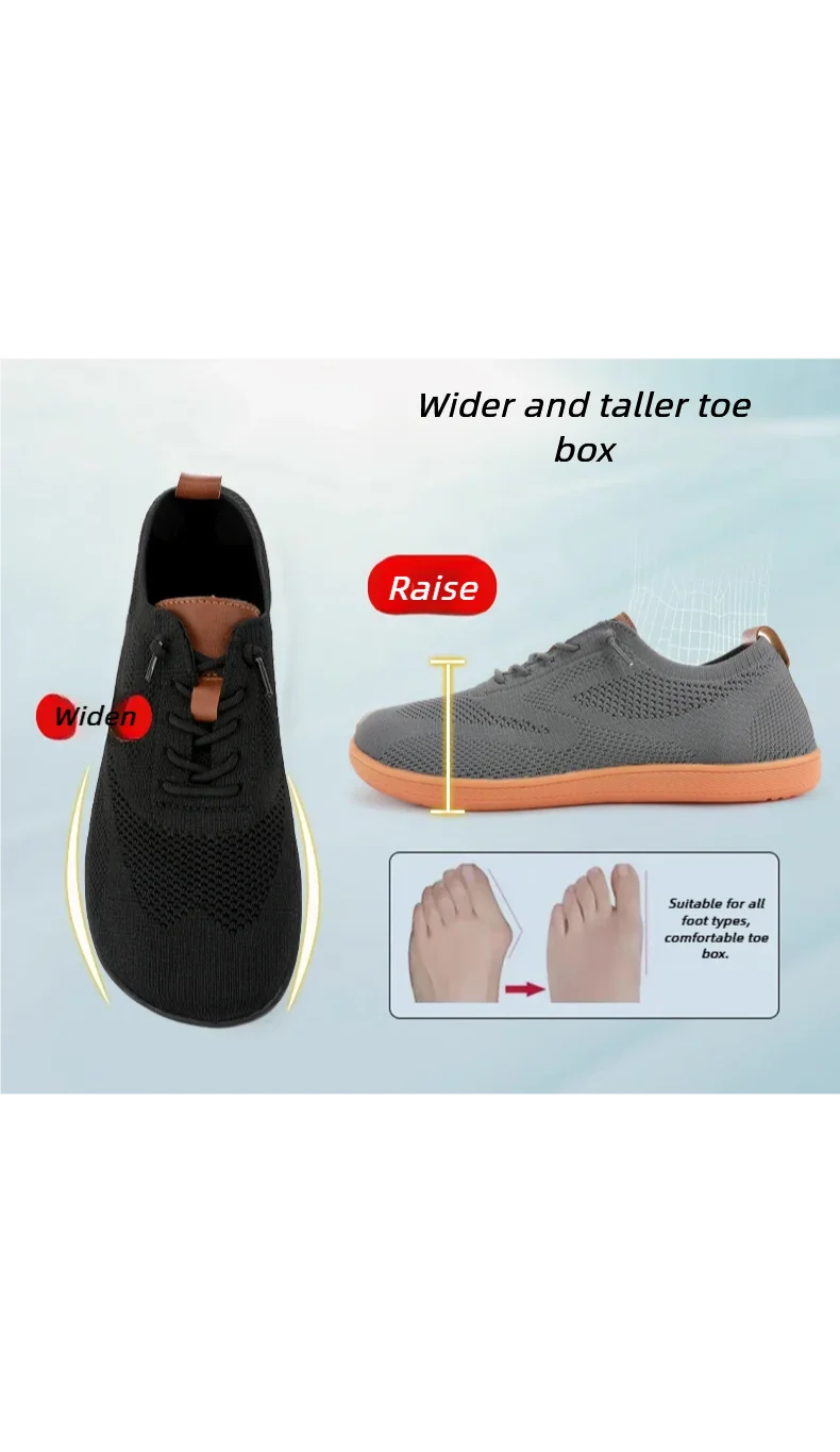 ARFASTEP Wide Toe Barefoot Shoes Mens Womens Minimalist Walking Sneakers Shoes | Zero Drop Sole | Breathable Mesh