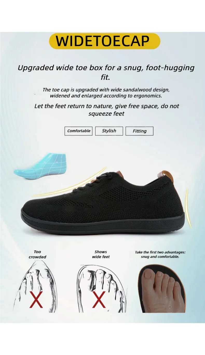 ARFASTEP Wide Toe Barefoot Shoes Mens Womens Minimalist Walking Sneakers Shoes | Zero Drop Sole | Breathable Mesh