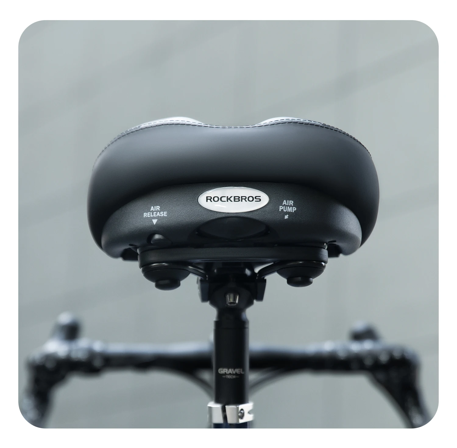 ROCKBROS Bicycle Saddle Double Shock Absorption Bike Airbag Seat Cushion Thicken High Density Foam Non-slip Comfortable Saddle