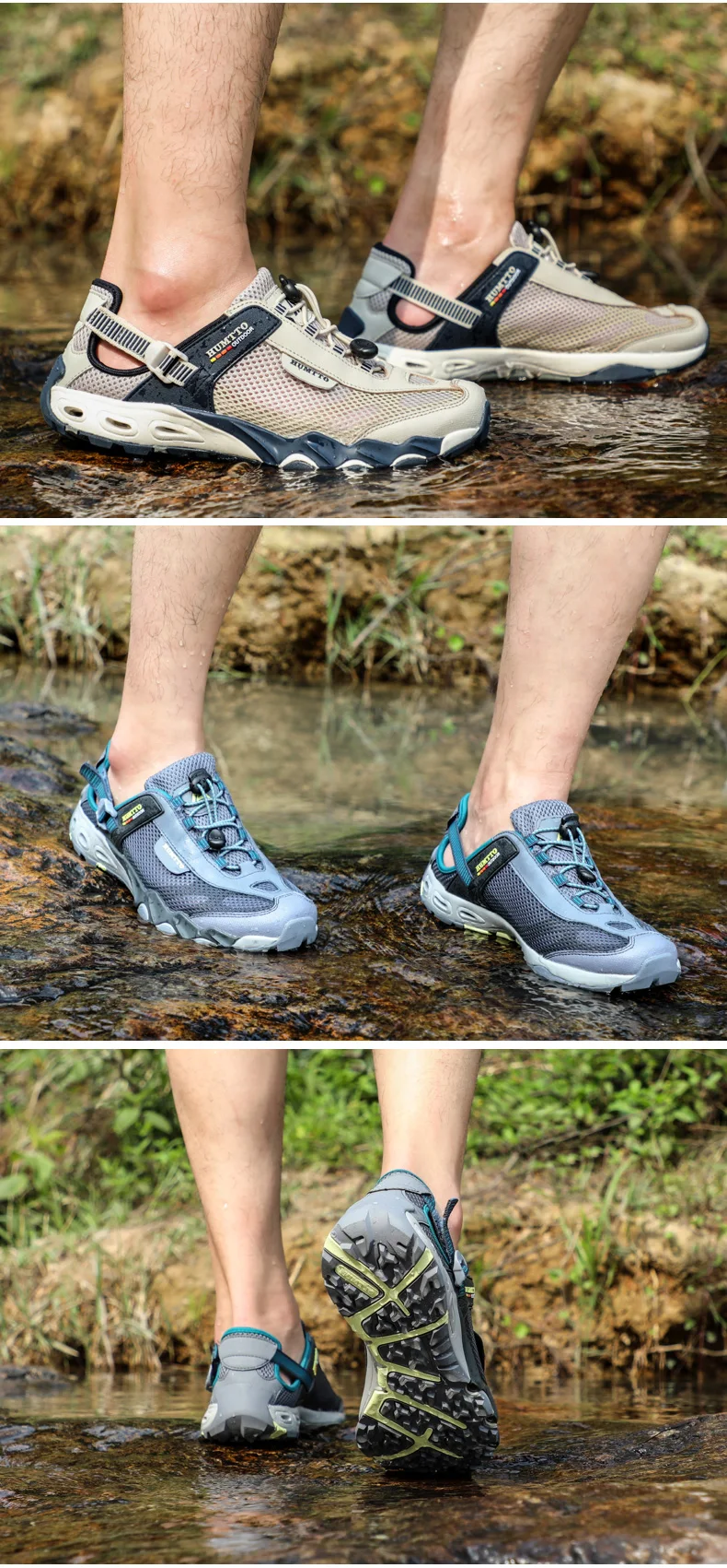 HUMTTO Men Upstream Shoes Outdoor Trekking Wading Aqua Shoes Breathable Mesh Quick drying ankle women Sneakers walking Non-slip