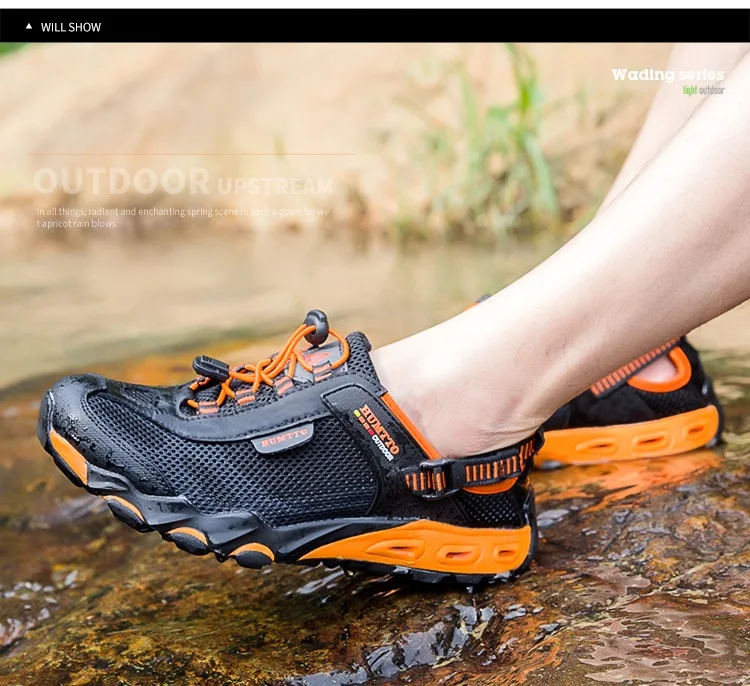 HUMTTO Men Upstream Shoes Outdoor Trekking Wading Aqua Shoes Breathable Mesh Quick drying ankle women Sneakers walking Non-slip