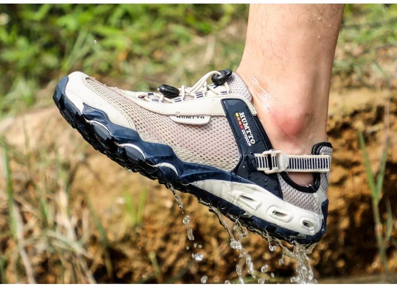 HUMTTO Men Upstream Shoes Outdoor Trekking Wading Aqua Shoes Breathable Mesh Quick drying ankle women Sneakers walking Non-slip