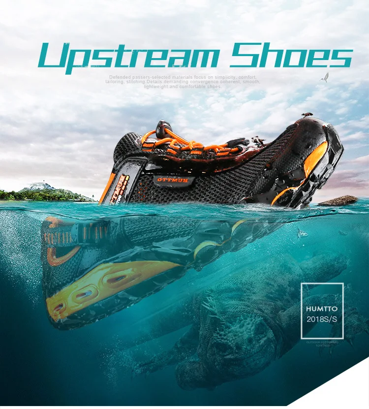 HUMTTO Men Upstream Shoes Outdoor Trekking Wading Aqua Shoes Breathable Mesh Quick drying ankle women Sneakers walking Non-slip