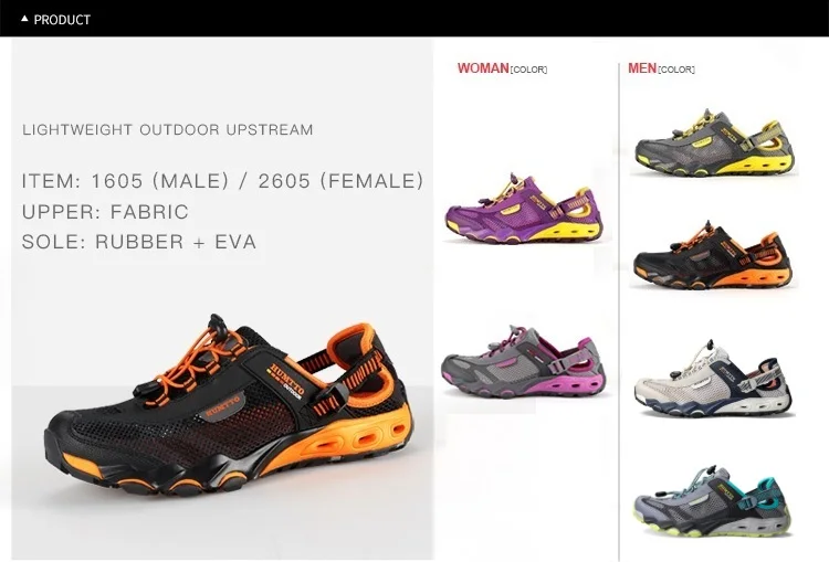 HUMTTO Men Upstream Shoes Outdoor Trekking Wading Aqua Shoes Breathable Mesh Quick drying ankle women Sneakers walking Non-slip