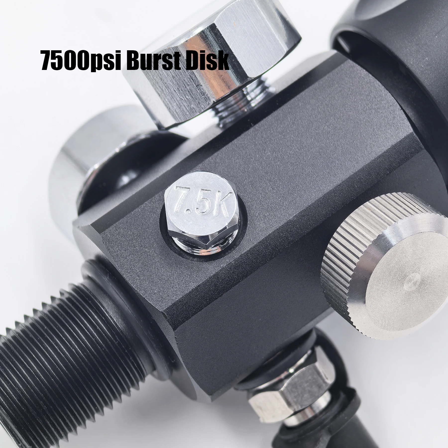 HPA DIN Valve for HPA Compressed Air Bottle, Diving Cylinder Fill Station, High Pressure Air Refill Adapter Dual Gauge