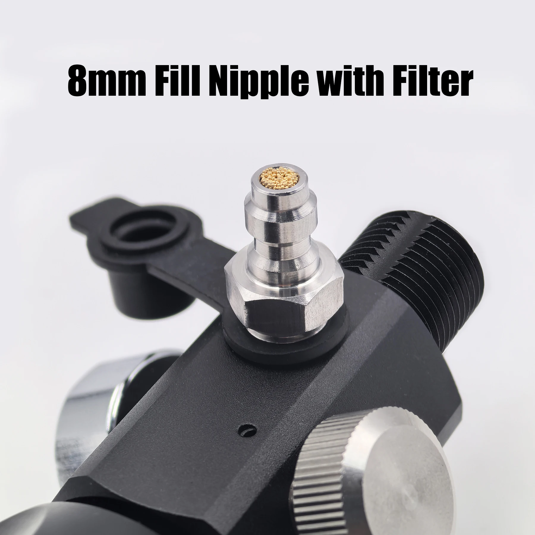 HPA DIN Valve for HPA Compressed Air Bottle, Diving Cylinder Fill Station, High Pressure Air Refill Adapter Dual Gauge