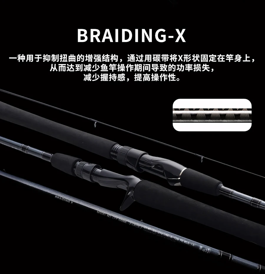 2026 DAIWA CROSSFIRE Spinning/Baitcasting Lure Fishing Rod 2 Sections Carbon Fiber for Freshwater and Saltwater