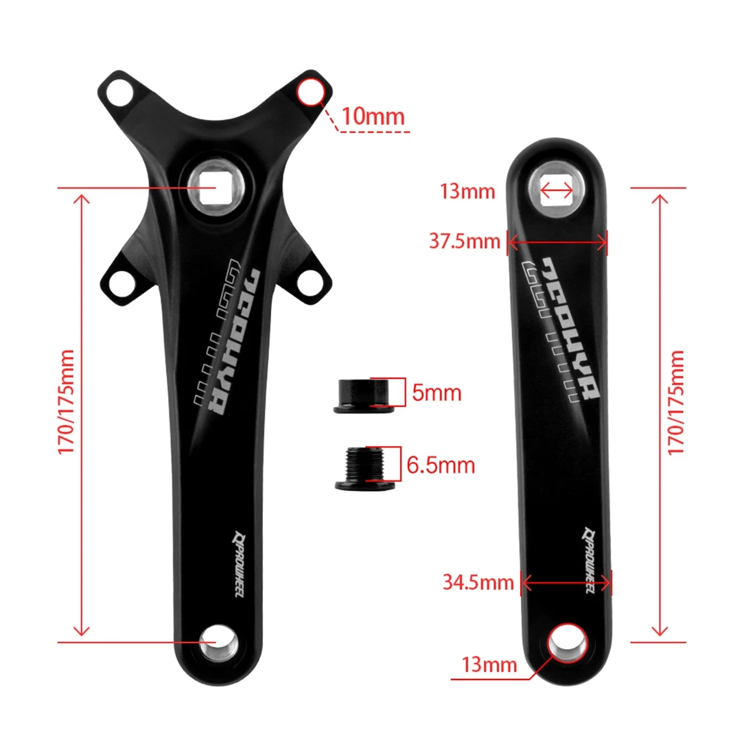 Prowheel Sqaure Hole MTB Crank 170 175mm Mountain Bicycle Crank Arm 104BCD Sprocket 8 9 10 11 12 Speed Cycling Parts
