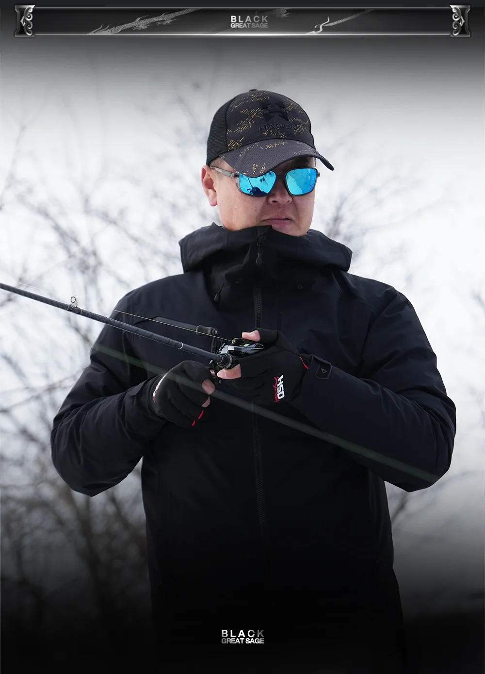 HASIDA Black Great Sage Bass Fishing Rod T1100+M40X Carbon 2-Piece Fast Action Titanium SIC Guides Spinning Casting Lure Rod