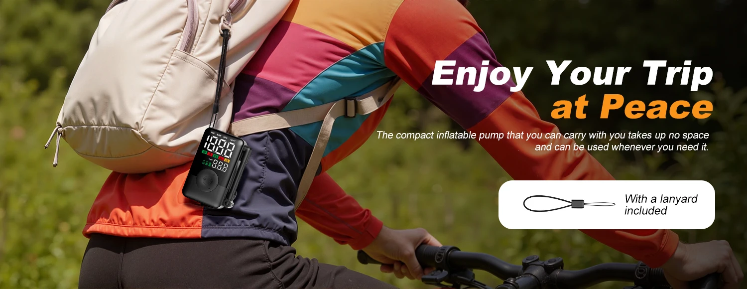 Carsun Wireless Rechargeable Air Pump Portable Digital Tire Inflator for Motorcycle Bicycle and Daily Outdoor Inflation