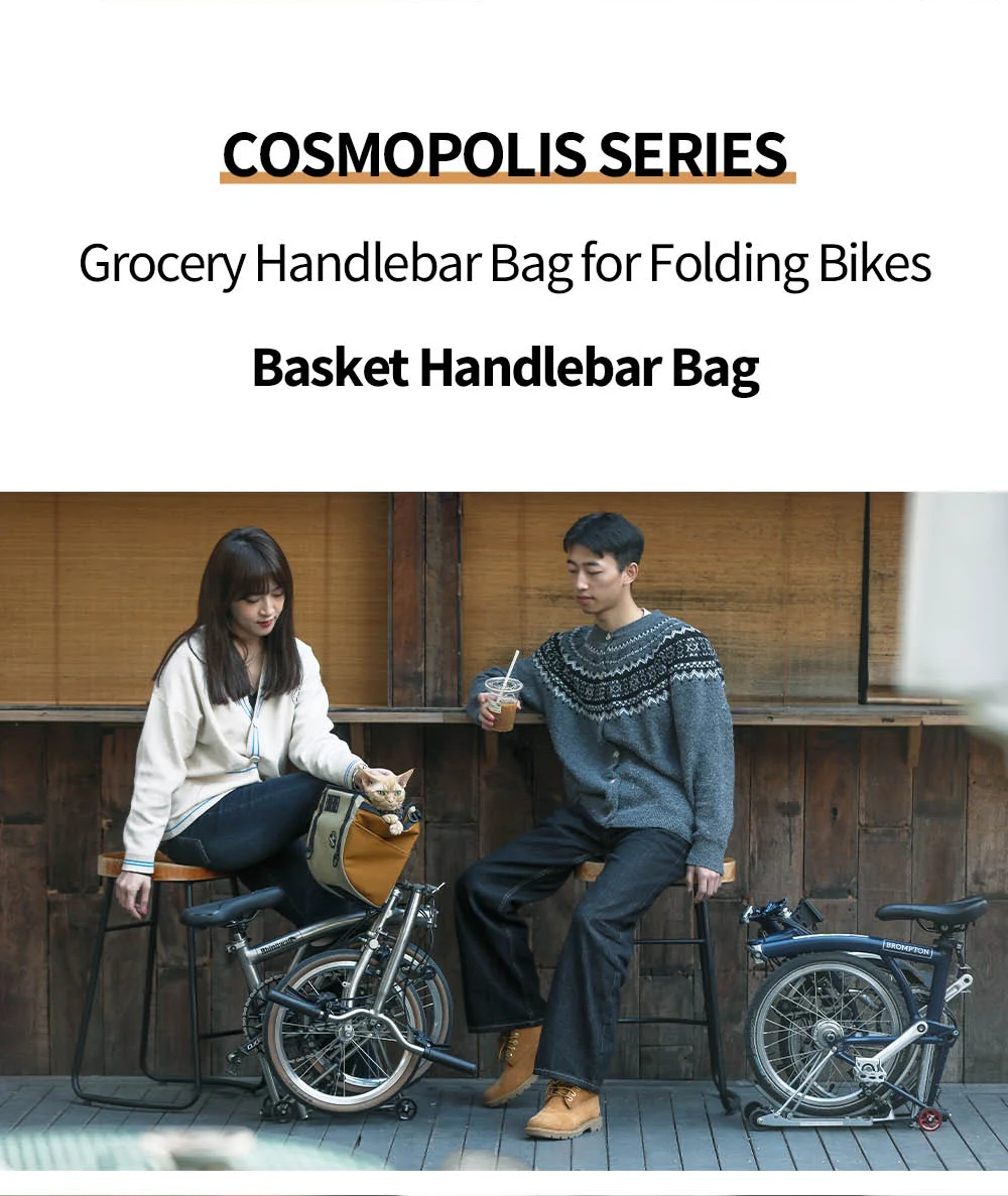 Rhinowalk Bike Front Handlebar Basket Bag 17L /24LFor Brompton Folding Bike Only Fit Official Block