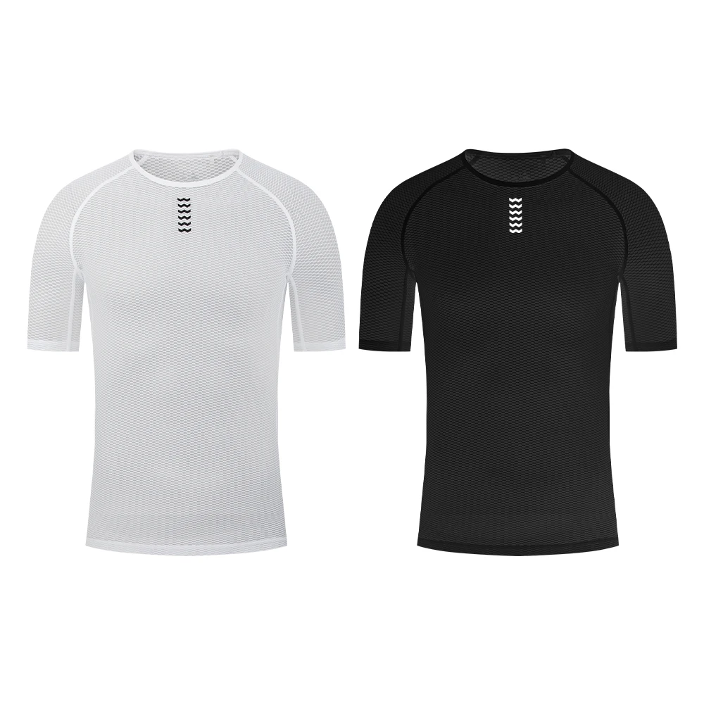 YKYWBIKE 2PCS Men's Cycling Base Layers Short Sleeve Sport Shirt Pro Cool Mesh Superlight Bicycle  Breathable Road Bike Top