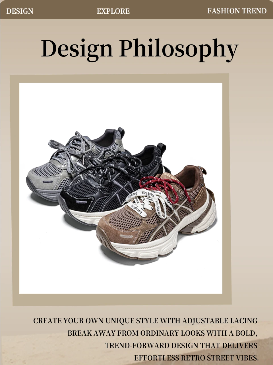 Baasploa Women Walking Shoes Mesh Breathable Casual Sneakers Female Fashion Height Increase Chunky Sneakers Retro Sport Shoes