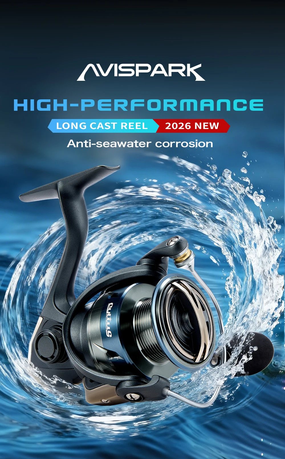 Soloking AVISPARK Spinning Fishing Reel 15KG Max Drag Power 5.2:1 Gear Ratio Ultra-Smooth Spinning Reel for Bass Pike Fishing