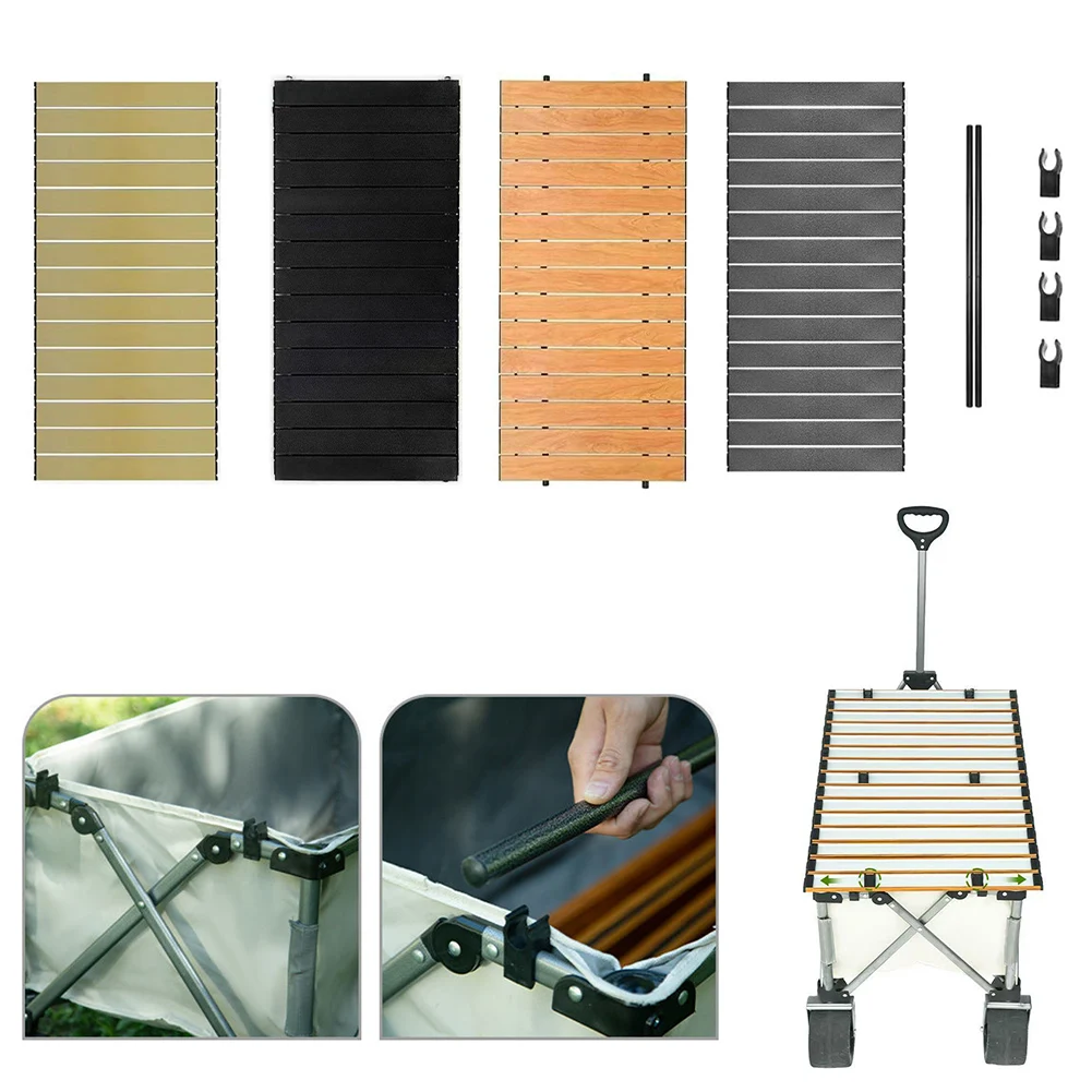 Camping Folding Handcart Table Board 55x120cm Black Yellow Green Gray For Outdoor Garden Cart Trolley Top Board Furniture