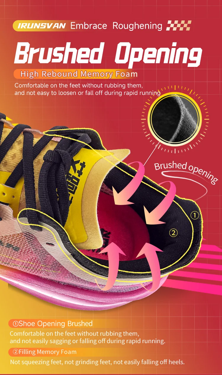 IRUNSVAN Nylon Carbon Plate Marathon Racing Shoes For Men Women Athletic Training Sneakers Lightweight Shock Absorbing 028