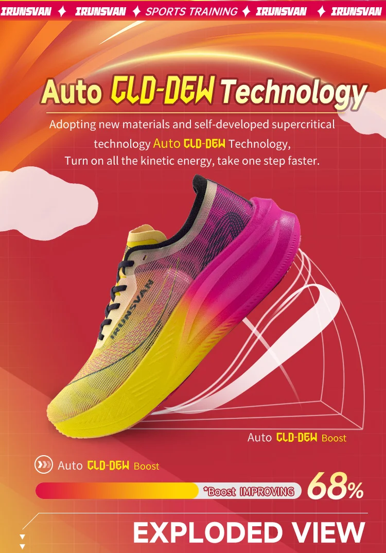IRUNSVAN Nylon Carbon Plate Marathon Racing Shoes For Men Women Athletic Training Sneakers Lightweight Shock Absorbing 028