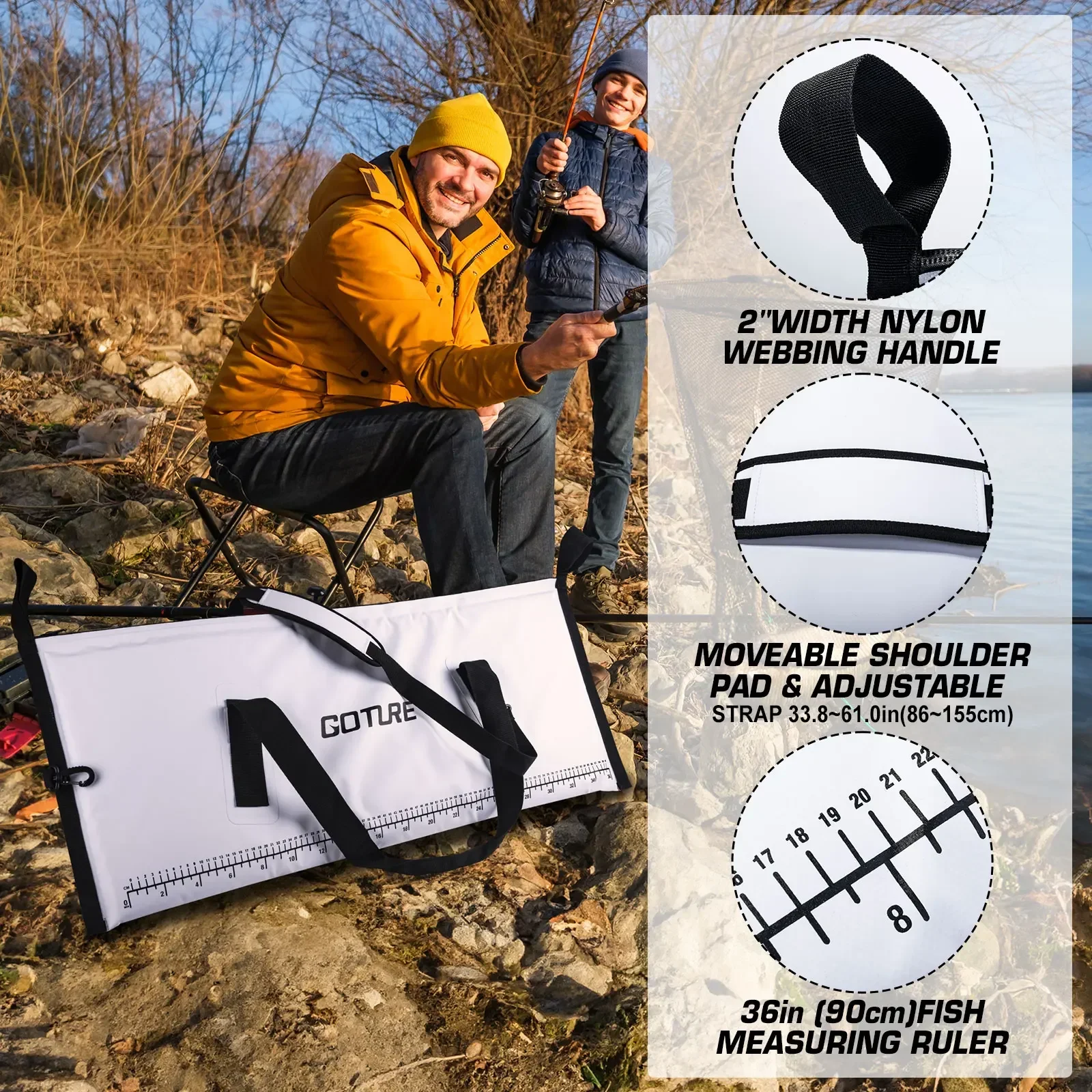 Fishing Cooler Bag Live Fish Insulated Cooler Bag Freshness 72 Hour Cold Retention Collapsible Waterproof PVC Fish Bag