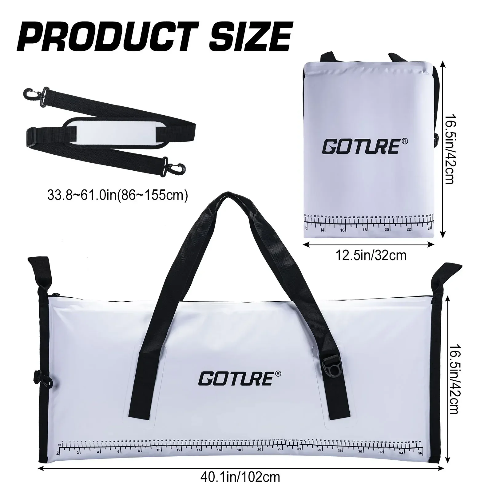 Fishing Cooler Bag Live Fish Insulated Cooler Bag Freshness 72 Hour Cold Retention Collapsible Waterproof PVC Fish Bag
