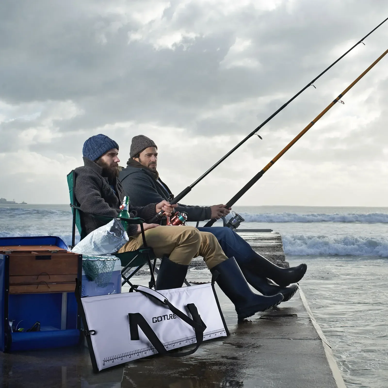 Fishing Cooler Bag Live Fish Insulated Cooler Bag Freshness 72 Hour Cold Retention Collapsible Waterproof PVC Fish Bag