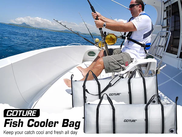 Fishing Cooler Bag Live Fish Insulated Cooler Bag Freshness 72 Hour Cold Retention Collapsible Waterproof PVC Fish Bag