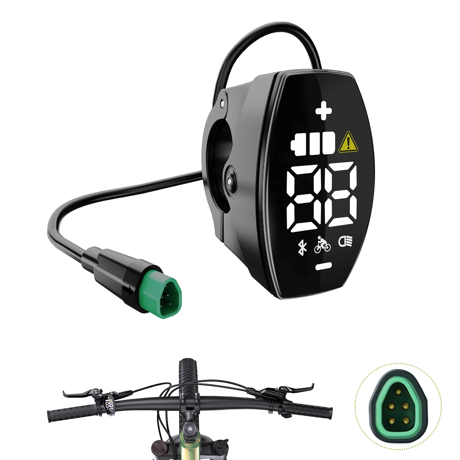 E-bike VD03 Display HD LED Screen Motor Display CAN Protocol for BAFANG Mid Motor Parts with 5pin Female Triangle Connector