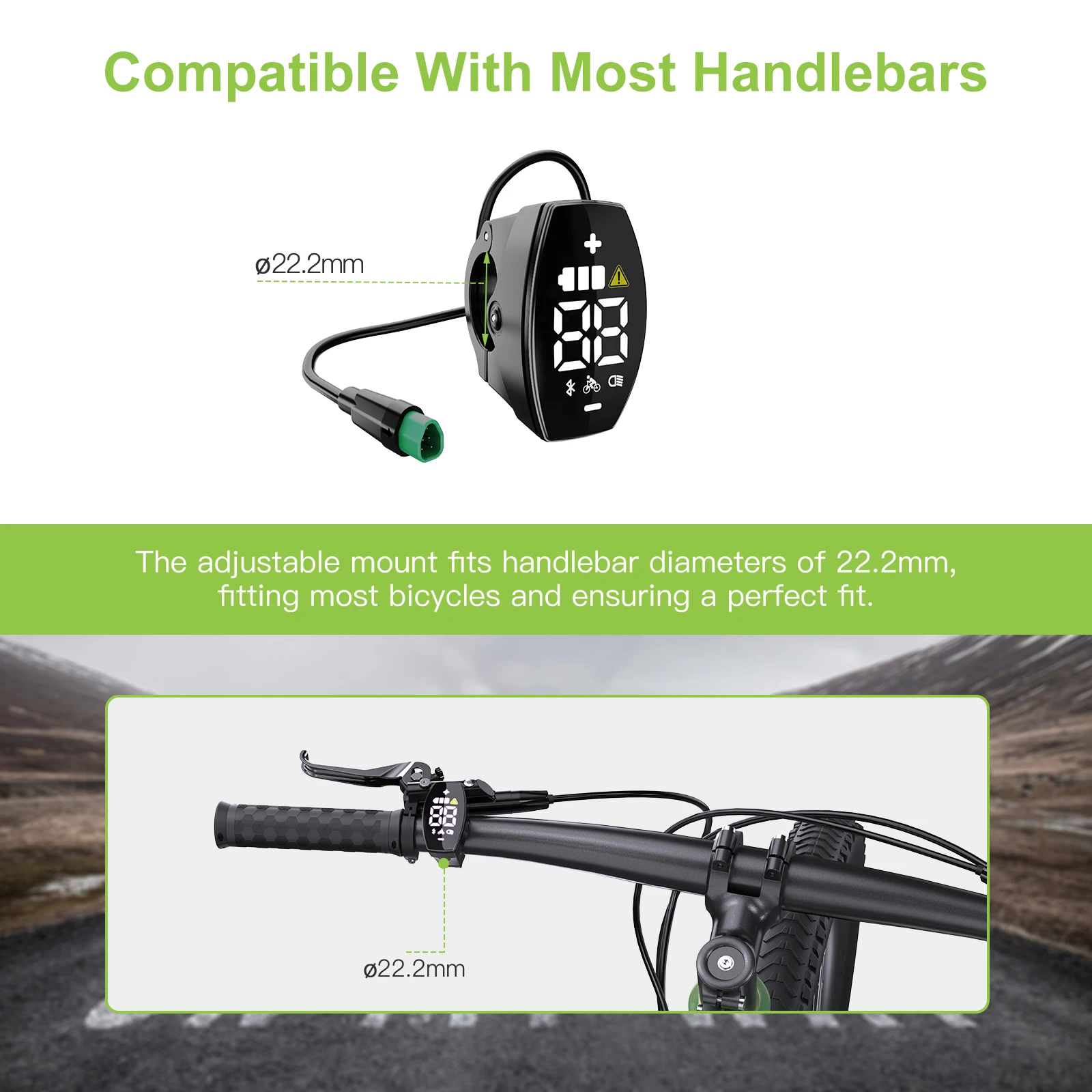 E-bike VD03 Display HD LED Screen Motor Display CAN Protocol for BAFANG Mid Motor Parts with 5pin Female Triangle Connector