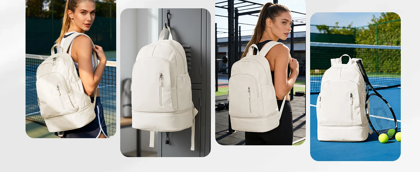 Gym Backpack for Women, Waterproof Sports Backpack with Shoe Compartment Casual Travel Backpack Training Bag for Swim Volleyball