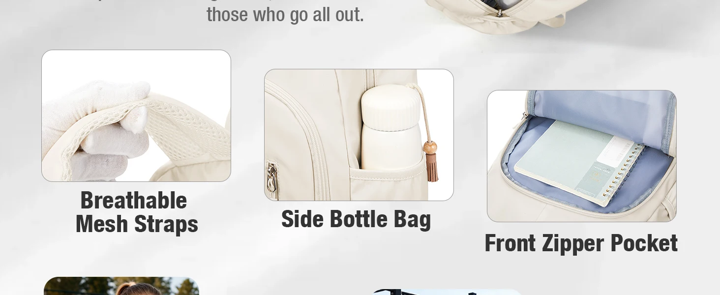 Gym Backpack for Women, Waterproof Sports Backpack with Shoe Compartment Casual Travel Backpack Training Bag for Swim Volleyball