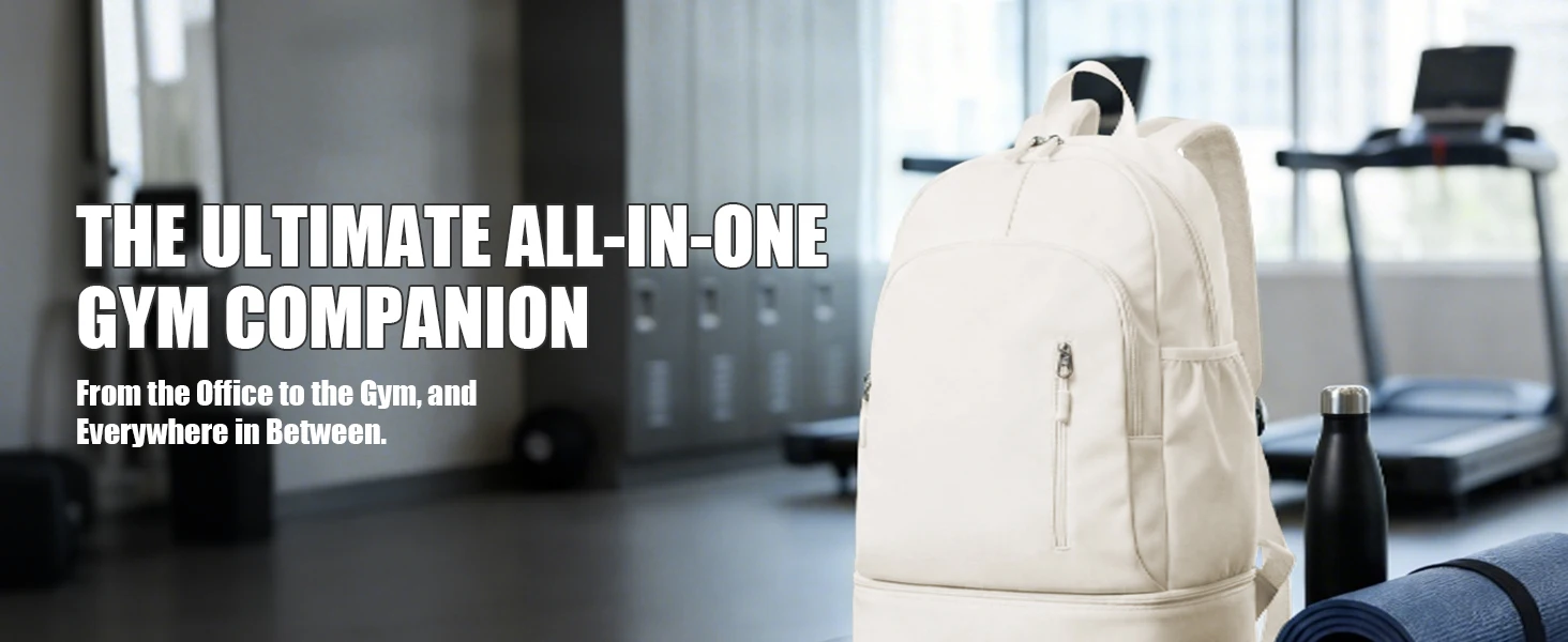 Gym Backpack for Women, Waterproof Sports Backpack with Shoe Compartment Casual Travel Backpack Training Bag for Swim Volleyball