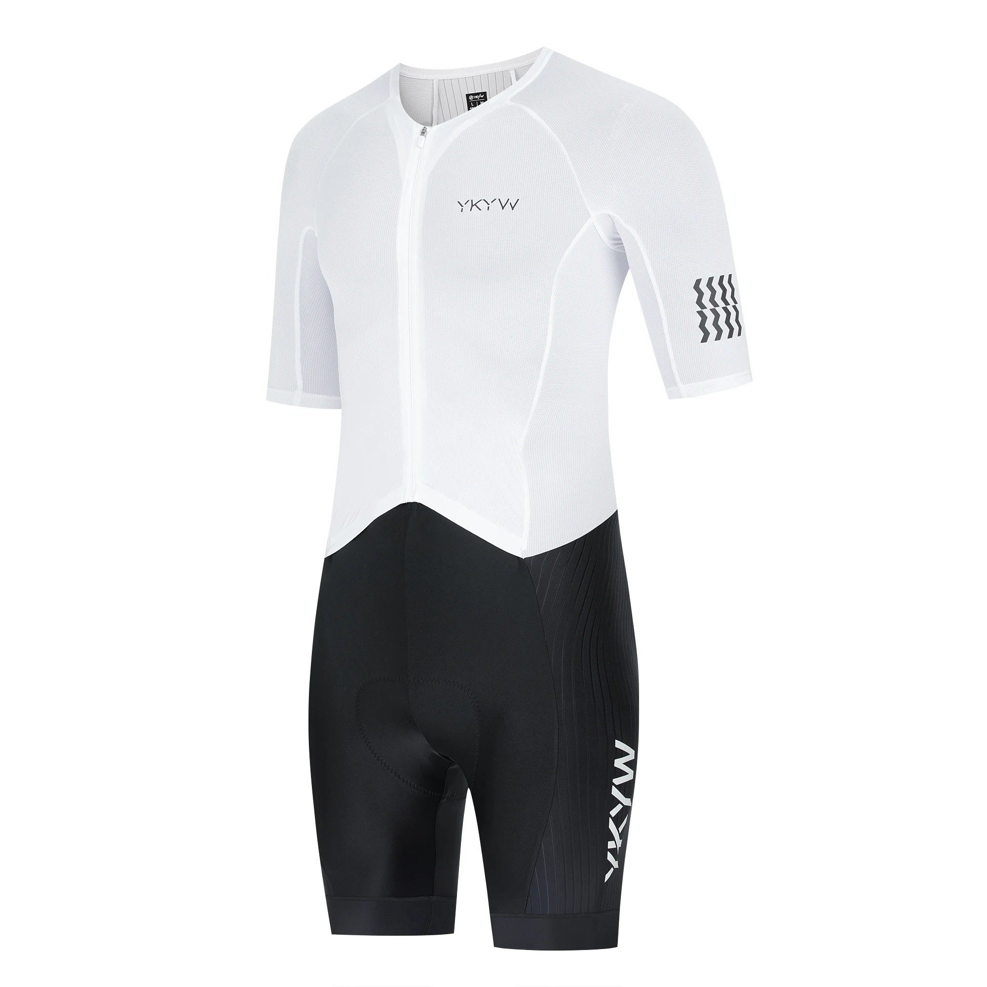 YKYWBIKE One-Piece Cycling Skinsuit Italy Interface Padded Aerodynamic Pro-Grade Elite Road Bike Set Bicycle Clothing Shorts