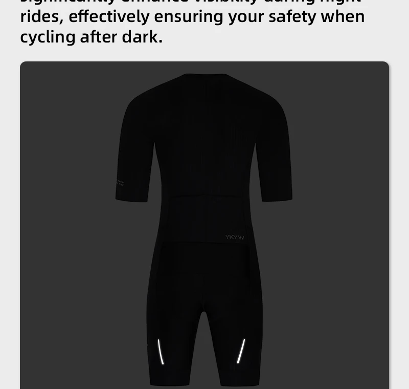 YKYWBIKE One-Piece Cycling Skinsuit Italy Interface Padded Aerodynamic Pro-Grade Elite Road Bike Set Bicycle Clothing Shorts