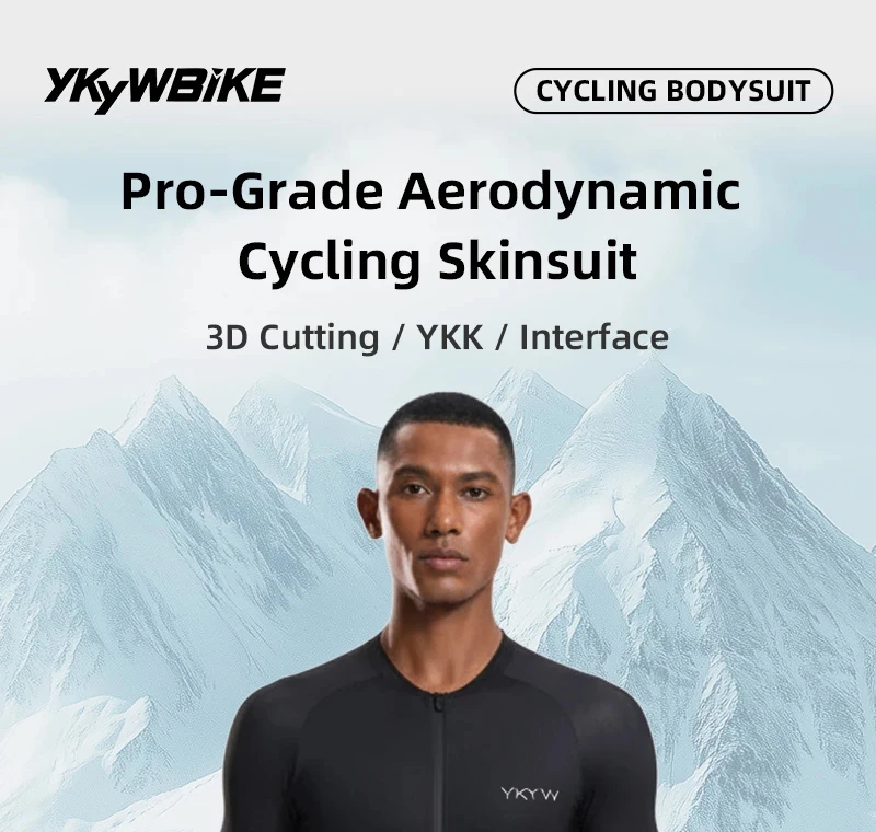 YKYWBIKE One-Piece Cycling Skinsuit Italy Interface Padded Aerodynamic Pro-Grade Elite Road Bike Set Bicycle Clothing Shorts