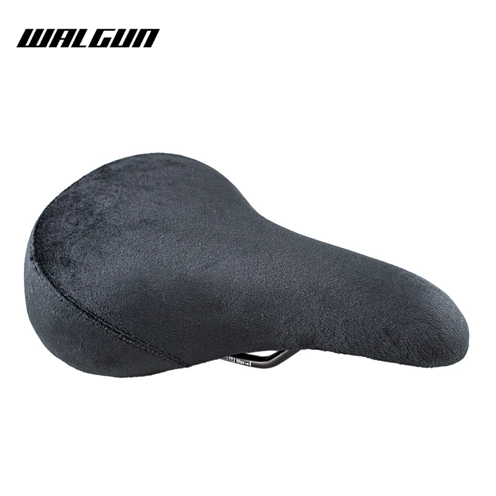 WALGUN BMX Bicycle Saddle Dirt Jump Bike Seat Flannelette with Embroidery Freestyle Racing Dowbhill Saddle for MTB Cycling Parts