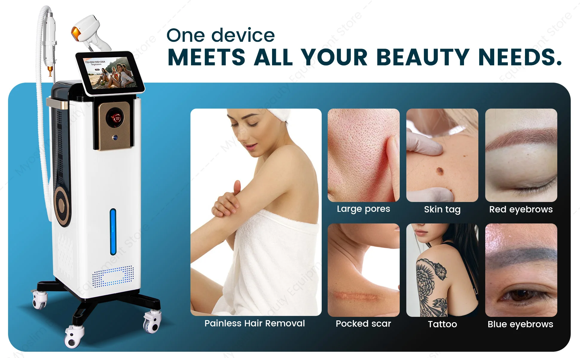2 IN 1 Hair Removal Machine Beauty Equipment Permanent Hair Reduction Device With Cooling System For Salon Spa