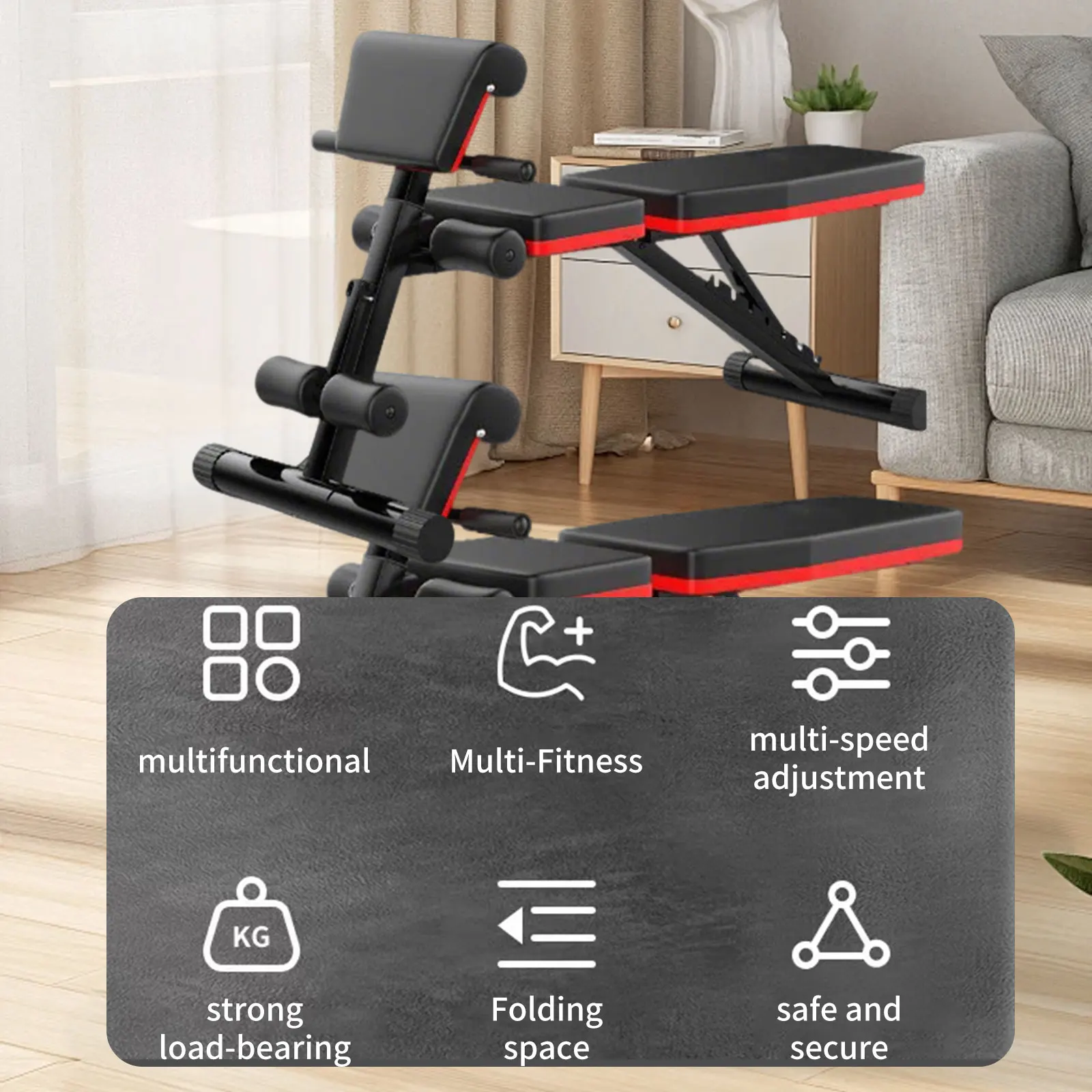 6-in-1 Versatile Dumbbell Bench Weightlifting Bed Adjustable Backrest Full-body Fitness Equipment Training Chair Weight Bench Foldable Exercising Bench